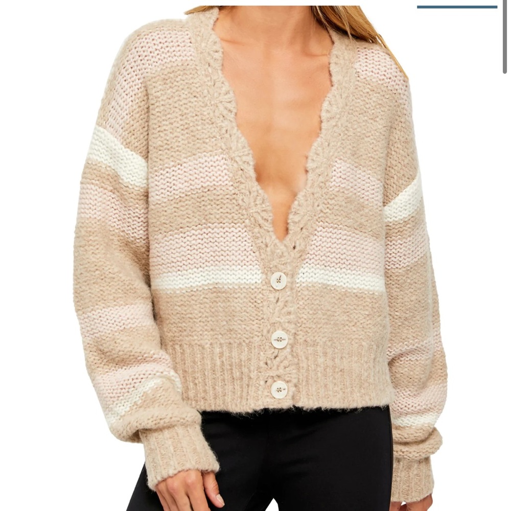 Cozy Beige and White Women's Sweater